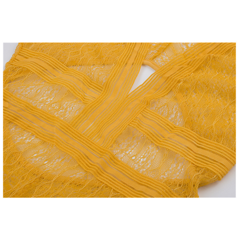 Body, Naiste Seksikas V-kaelusega pikkade varrukatega must pits kõrge kaelusega väljalõigatud selja Bodycon kombinesoonid Kombineeritud lühikesed püksid Mänguülikonnad