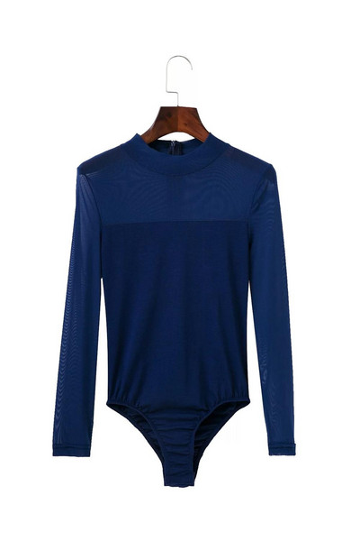 Φθινόπωρο 2017 Κομψό, Χειμερινό Slim Σέξι κορμάκι δαντέλας συνονθύλευμα μακρυμάνικο γυναικείο μπλουζάκι Stand γιακά