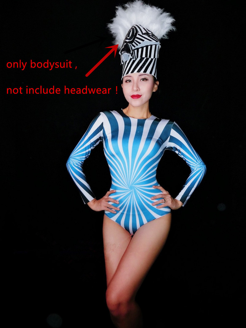 Christia Bella Fashion Zebra Dungi Body Femei Salopete stretch Salopete de dans Club de noapte Costume pentru spectacole de scenă