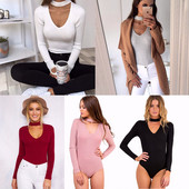 Salopete sexy de primăvară femei 2018 tricotate cu șalter toamnă iarnă negru slim bodycon salopetă salopetă la modă salopete topuri
