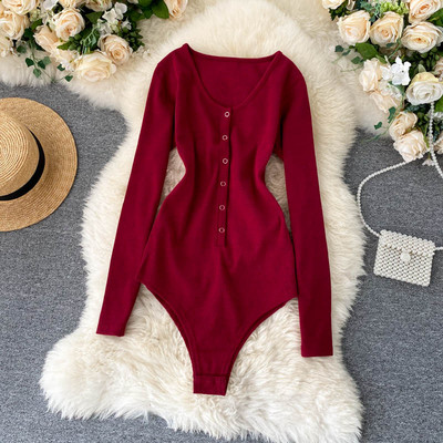 Teeuiear Slim elastic elastic toamna femei salopete sexy bodycon body-uri casual iarna elegant skinny club cu maneca lunga salopeta