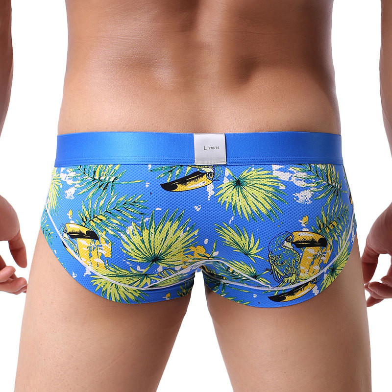 Lenjerie de corp pentru bărbați Slip Pantaloni scurți Mesh Print Nailon moale, sexy, respirabili, Calzoncillos