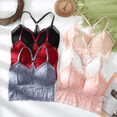 Sutien sexy din dantelă pentru femei de stil nou, tampă de piept dintr-o bucată, tub adunat pentru femei, lenjerie de corp de top, cu push-up, fără bretele, fără jante