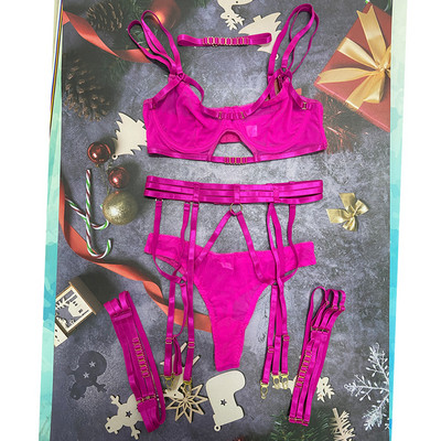 Aduloty Fashion Νέο διαφανές γυναικείο σέξι εσώρουχα εσώρουχα Gather Bra Garter Ερωτικό κοστούμι Σετ στρινγκ εσωρούχων