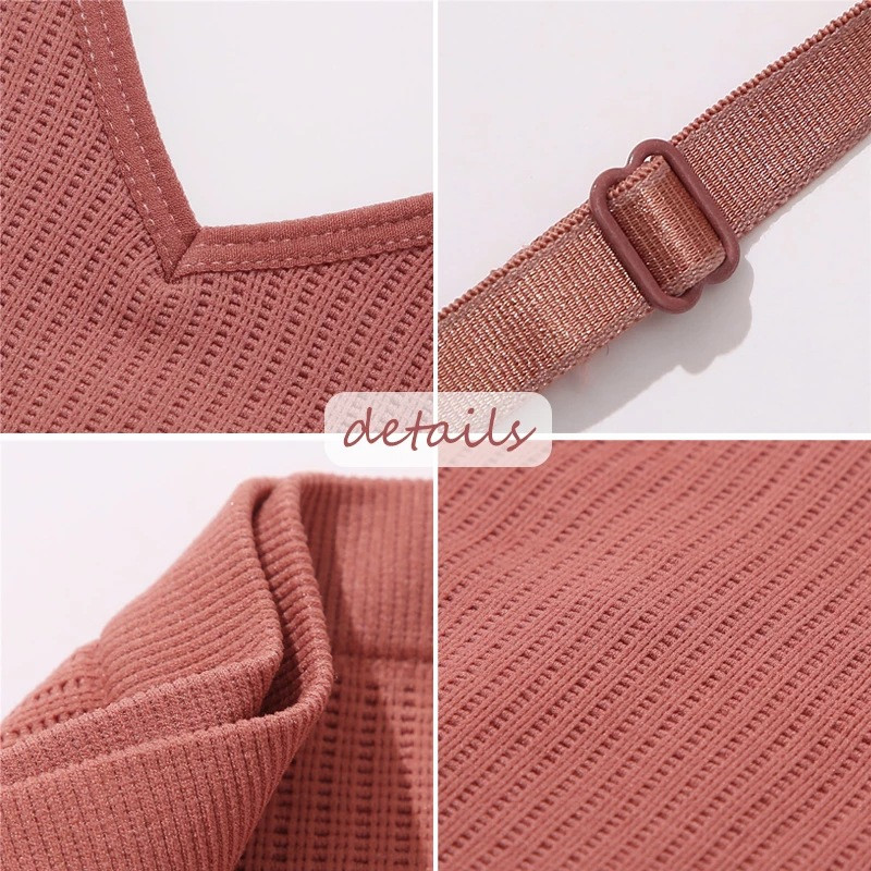 Πορτοκαλί Full Cup Thin Mold Cup Μέτριο μέγεθος Γυναικεία άνετα εσώρουχα χωρίς στήθος που αναπνέουν