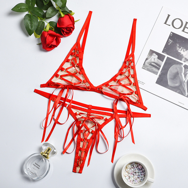 Ellolace Kiss Εσώρουχα Γυμνά Εσώρουχα Fancy Επίδεσμοι Γυναικείο Σετ 2 τεμαχίων Διαφανές Ερωτικό Ασύρματο Σετ Σλιπ Δαντέλα