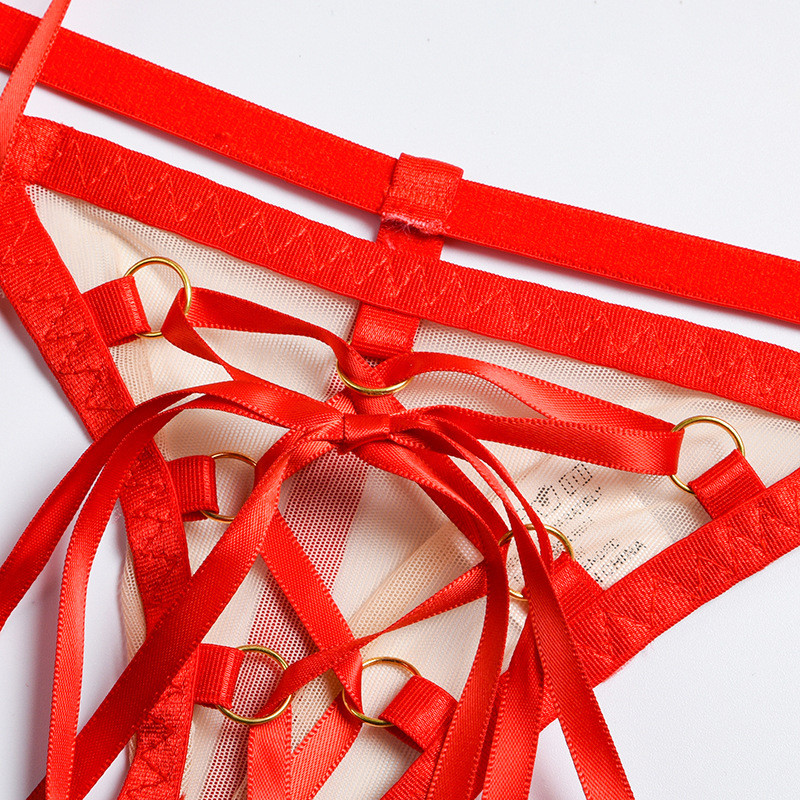 Ellolace Kiss Εσώρουχα Γυμνά Εσώρουχα Fancy Επίδεσμοι Γυναικείο Σετ 2 τεμαχίων Διαφανές Ερωτικό Ασύρματο Σετ Σλιπ Δαντέλα