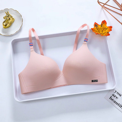 Sutien simplu, ușor și subțire, dintr-o singură bucată, confortabil, fără cusături, piept mic adunat, fără inel de oțel, lenjerie de corp pentru femei, cupă subțire