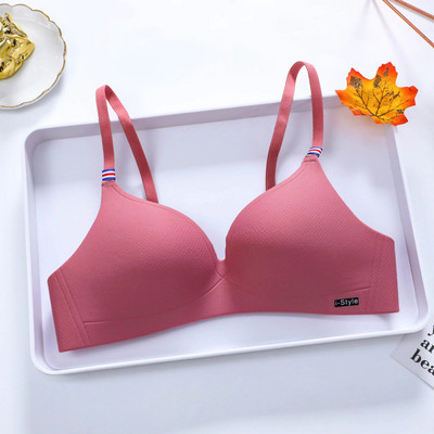 Sutien simplu, ușor și subțire, dintr-o singură bucată, confortabil, fără cusături, piept mic adunat, fără inel de oțel, lenjerie de corp pentru femei, cupă subțire