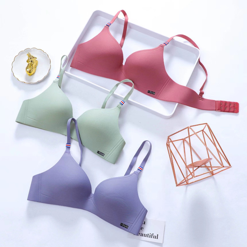 Sutien simplu, ușor și subțire, dintr-o singură bucată, confortabil, fără cusături, piept mic adunat, fără inel de oțel, lenjerie de corp pentru femei, cupă subțire