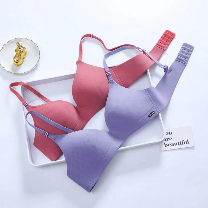 Sutien simplu, ușor și subțire, dintr-o singură bucată, confortabil, fără cusături, piept mic adunat, fără inel de oțel, lenjerie de corp pentru femei, cupă subțire
