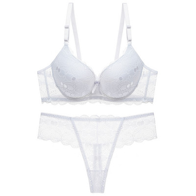 sexy push up lenjerie de dantelă reglabilă acceptă sutien supranumerar pentru sâni sutien îngroșat tanga set de lenjerie de înaltă calitate
