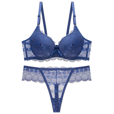 sexy push up lenjerie de dantelă reglabilă acceptă sutien supranumerar pentru sâni sutien îngroșat tanga set de lenjerie de înaltă calitate