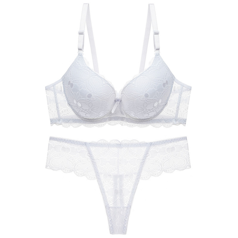 sexy push up lenjerie de dantelă reglabilă acceptă sutien supranumerar pentru sâni sutien îngroșat tanga set de lenjerie de înaltă calitate