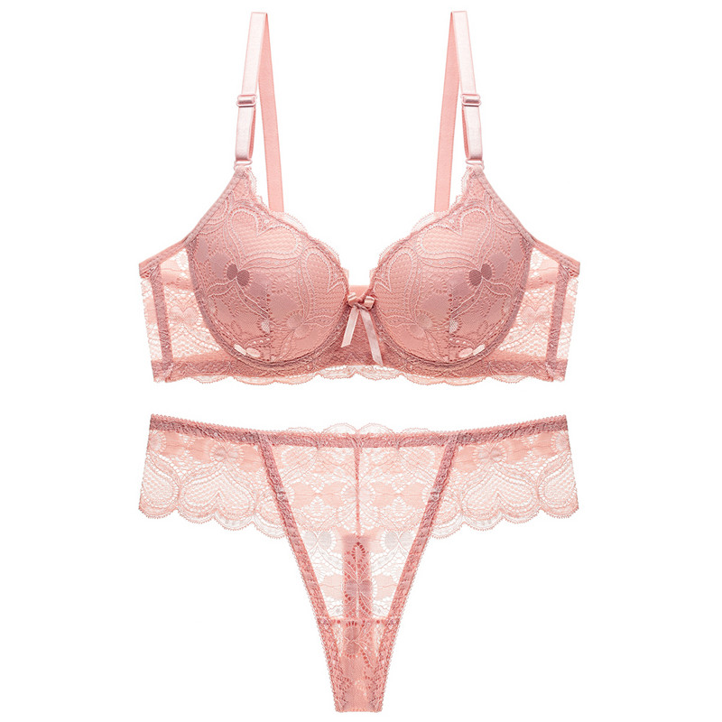 sexy push up lenjerie de dantelă reglabilă acceptă sutien supranumerar pentru sâni sutien îngroșat tanga set de lenjerie de înaltă calitate