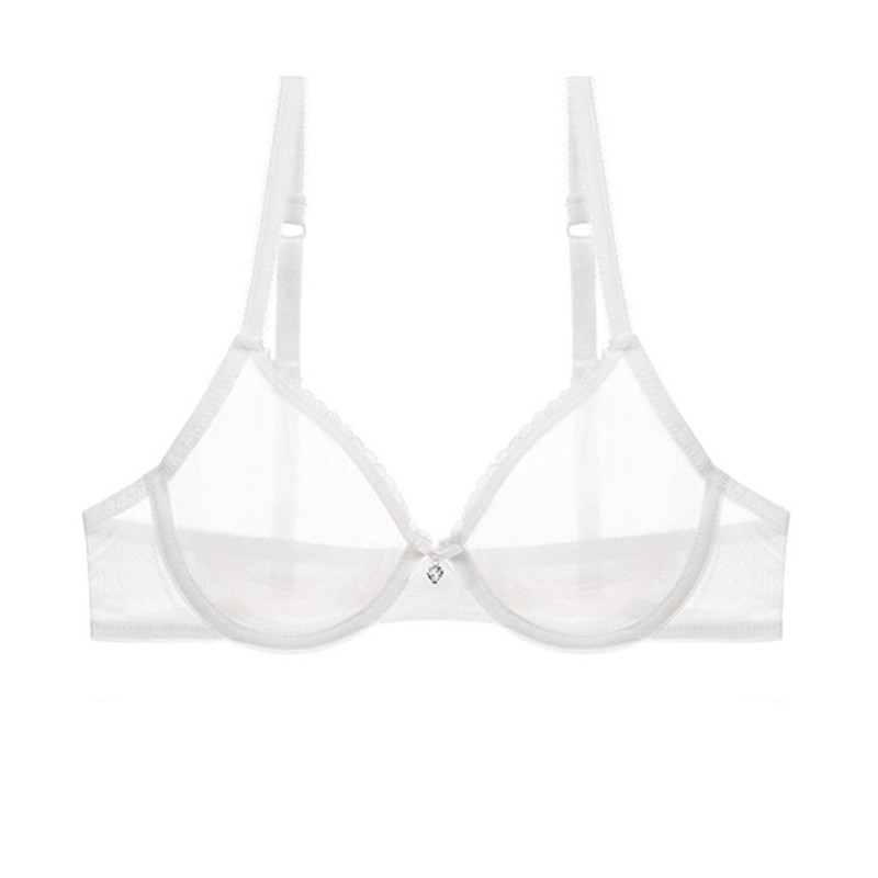 Varsbaby Lenjerie de corp sexy transparentă Sutien fără căptușeală transparentă + Chiloți + Tanga 3 buc Set sutien mărime plus 32-42CDE