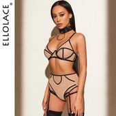 Ellolace Σέξι Εσώρουχα Διαφανή Γυναικεία Γυμνά Εσώρουχα Σετ μουνί εσώρουχα Σετ συνονθύλευμα απρόσκοπτη ερωτική στολή 2 τεμαχίων