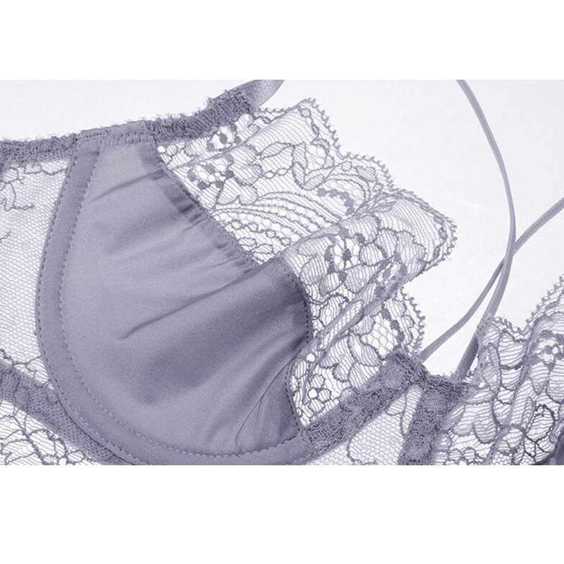 Varsbaby γυναικεία σέξι εσώρουχα με φλοράλ δαντέλα εσώρουχα χωρίς φόδρα ομορφιάς σετ 3/4 φλιτζάνι σουτιέν και εσώρουχο