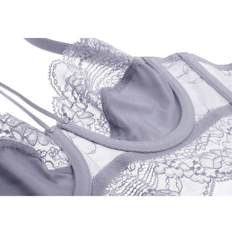 Varsbaby γυναικεία σέξι εσώρουχα με φλοράλ δαντέλα εσώρουχα χωρίς φόδρα ομορφιάς σετ 3/4 φλιτζάνι σουτιέν και εσώρουχο