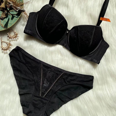 Σέξι κέντημα Push Up Σουτιέν και κιλότες Εσώρουχα με δαντέλα οικεία Γυναικεία Όμορφα εσώρουχα BCD Cup Νέες παραλαβές