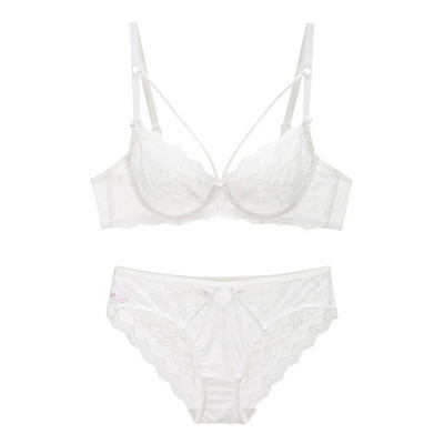 Εξαιρετικά λεπτό, διαφανές δαντέλα Σετ σουτιέν και εσώρουχα, γυναικεία εσώρουχα, σέξι χωρίς επένδυση 2020 Νέο ABCDE Cup 95C 95D