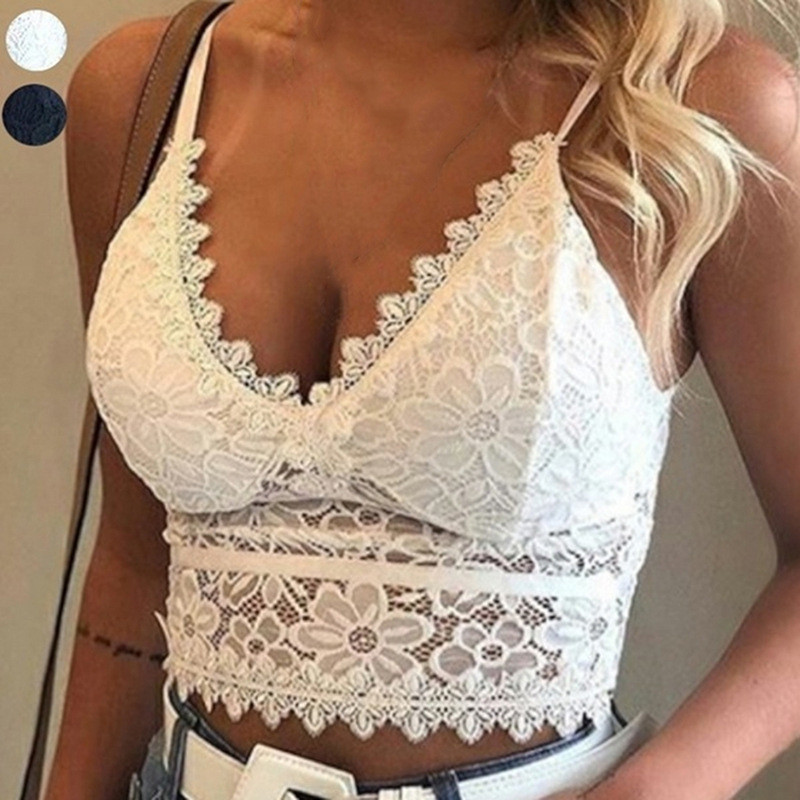 Camașă înfășurată în piept cu bretele din dantelă Top Lenjerie intima nouă pentru dama Camolă Negru Alb Femei Crop Top Sutiene pentru femei Lenjerie