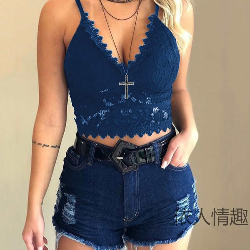 Camașă înfășurată în piept cu bretele din dantelă Top Lenjerie intima nouă pentru dama Camolă Negru Alb Femei Crop Top Sutiene pentru femei Lenjerie