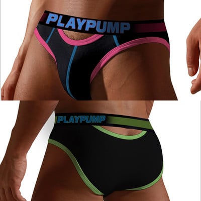 8Style PLAYPUMP New Hollow Lenjerie de corp pentru bărbați Slip din bumbac Chiloți sexy pentru bărbați Slip Respirabil Moale Îmbrăcăminte pentru bărbați Jockstrap