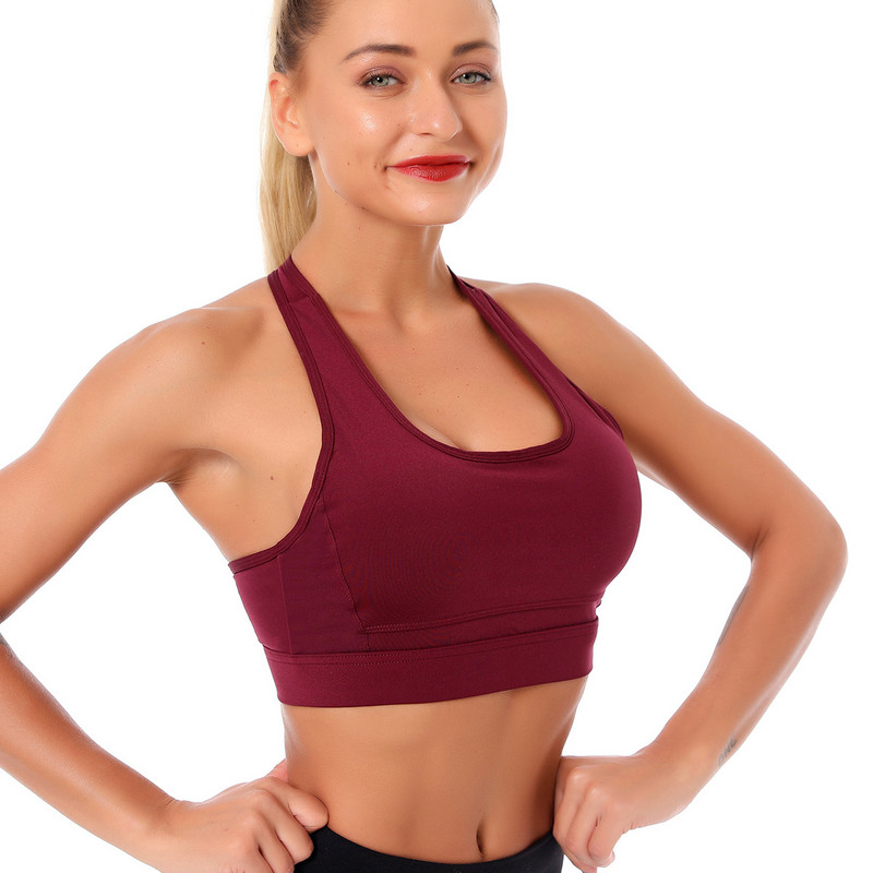 Sutien de yoga din burgundă sexy pentru femei, maiouri, îmbrăcăminte de stradă, top decupat, sutien de lenjerie casual pentru lounge