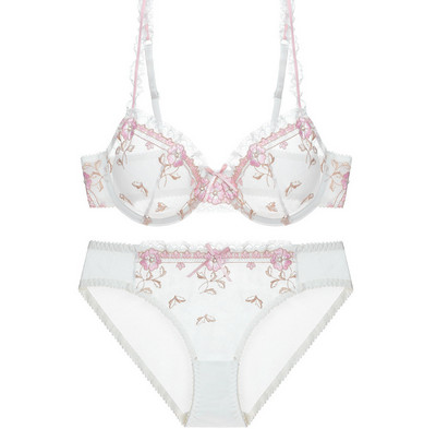 Σετ γυναικεία εσώρουχα Διαφανές διχτυωτό δαντέλα με δακτυλίδι σουτιέν Στριγκάκια Σέξι γυναικεία εσώρουχα See Through Σετ εσωρούχων και εσώρουχα