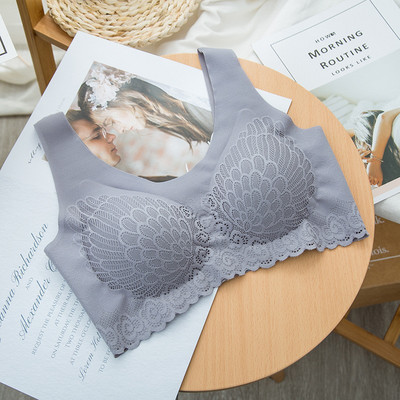 Σουτιέν για γυναικεία εσώρουχα Χωρίς ατσάλινα δαχτυλίδια που συγκεντρώνει εσώρουχα χωρίς ραφές One Piece σουτιέν Όμορφη δαντέλα στην πλάτη που δέχεται Εσώρουχα λάτεξ