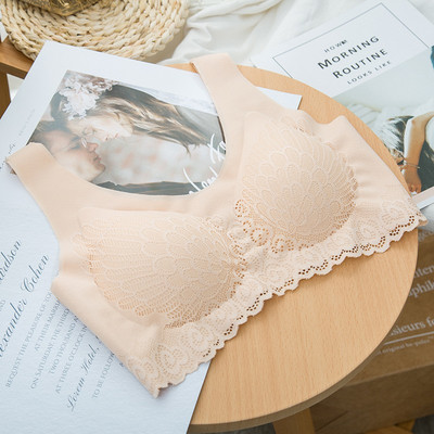 Σουτιέν για γυναικεία εσώρουχα Χωρίς ατσάλινα δαχτυλίδια που συγκεντρώνει εσώρουχα χωρίς ραφές One Piece σουτιέν Όμορφη δαντέλα στην πλάτη που δέχεται Εσώρουχα λάτεξ