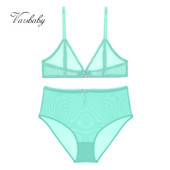 Varsbaby Lenjerie sexy de vară Chiloți francezi cu talie înaltă Lenjerie de corp transparentă Set sutien transparent, fără căptușeală, respirabil