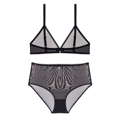 Varsbaby Lenjerie sexy de vară Chiloți francezi cu talie înaltă Lenjerie de corp transparentă Set sutien transparent, fără căptușeală, respirabil