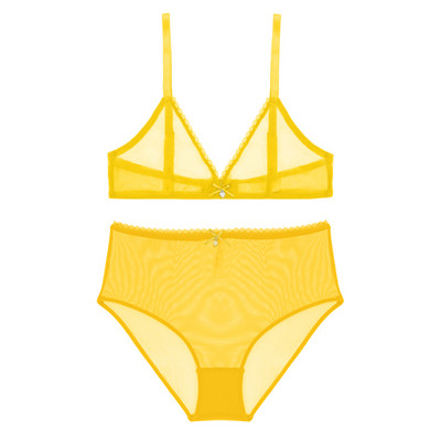 Varsbaby Lenjerie sexy de vară Chiloți francezi cu talie înaltă Lenjerie de corp transparentă Set sutien transparent, fără căptușeală, respirabil