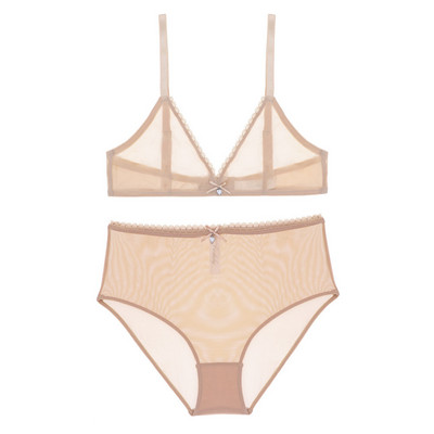 Varsbaby Lenjerie sexy de vară Chiloți francezi cu talie înaltă Lenjerie de corp transparentă Set sutien transparent, fără căptușeală, respirabil