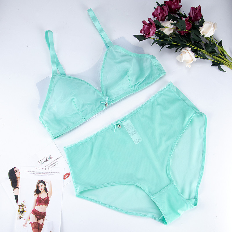 Varsbaby Lenjerie sexy de vară Chiloți francezi cu talie înaltă Lenjerie de corp transparentă Set sutien transparent, fără căptușeală, respirabil