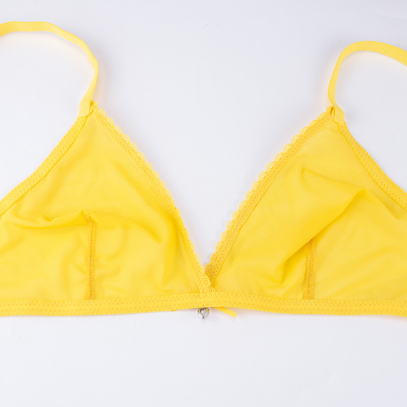 Varsbaby Lenjerie sexy de vară Chiloți francezi cu talie înaltă Lenjerie de corp transparentă Set sutien transparent, fără căptușeală, respirabil