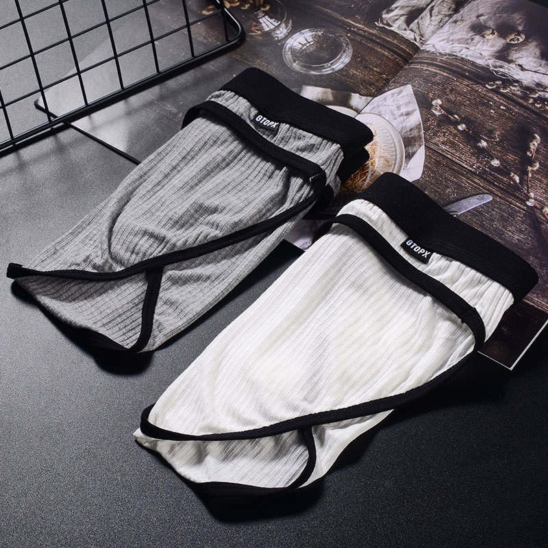 Lenjerie de corp de marcă 2022 Pantaloni scurți pentru bărbați Slip pentru bărbați Ropa Interior Hombre Talie joasă Respirabil U Convex Print Dimensiune M-2XL