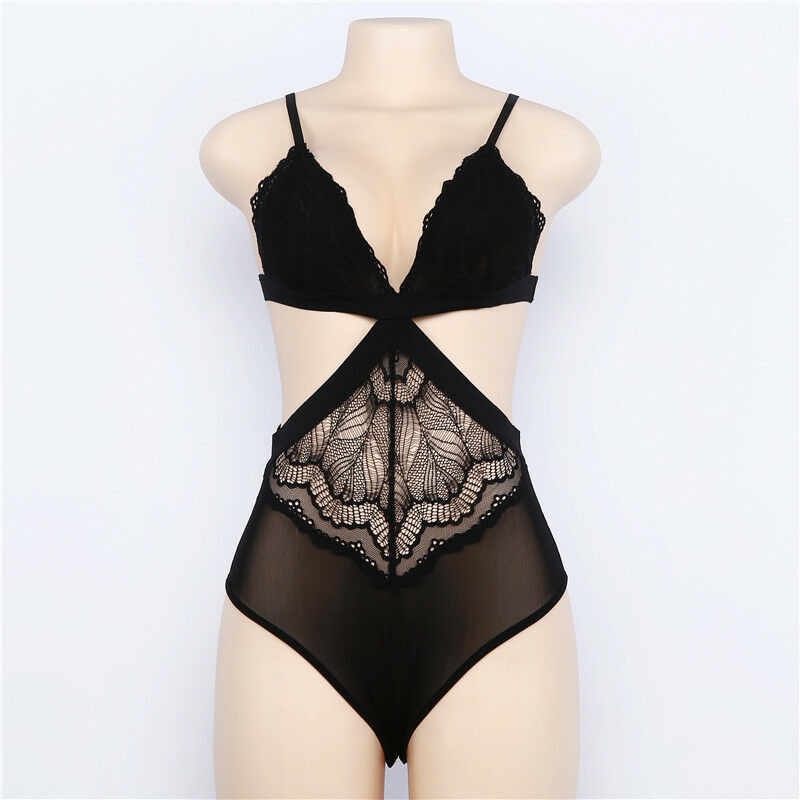 Σέξι γυναικείο κορμάκι με δαντέλα V λαιμόκοψη Κούφια διχτυωτό μπλουζάκι στρετ γυναικεία αμάνικα κορμάκια με λουλούδια με δαντέλα Ολόσωμες φόρμες