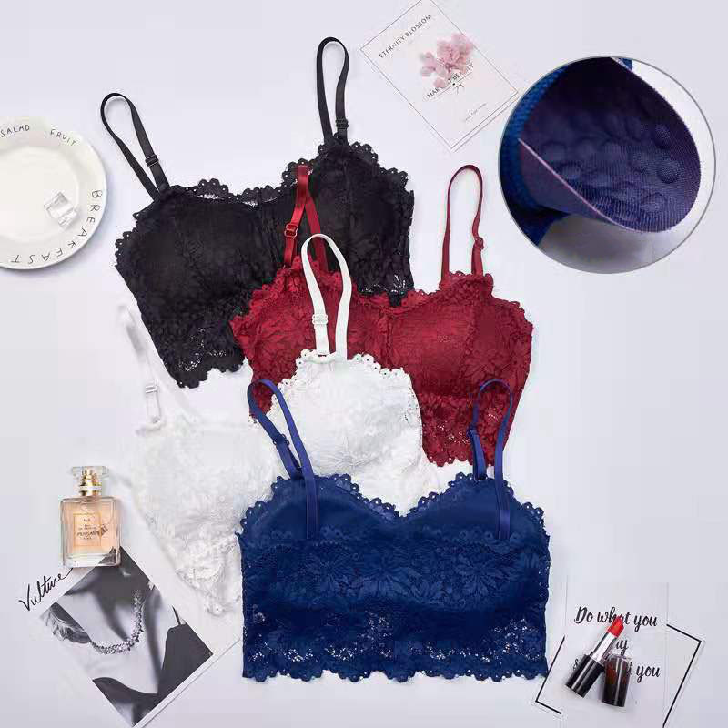 Sutien din dantelă Sanderala Bralette pentru femei Lenjerie sexy Lenjerie de corp fără fir căptușit fără sudură Ultra curea căptușită femeie activ moale