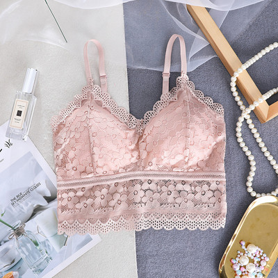 HIVOF noua dantelă exterior wear camisole, fete fără inel oțel lenjerie sutien sexy cu spate frumos