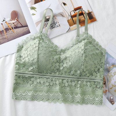 HIVOF noua dantelă exterior wear camisole, fete fără inel oțel lenjerie sutien sexy cu spate frumos