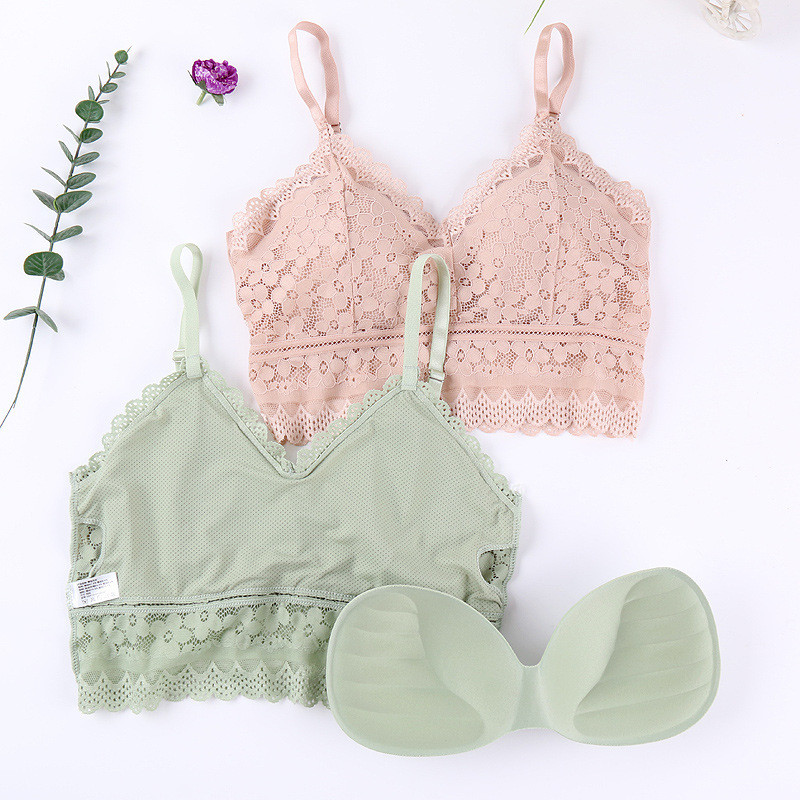 HIVOF noua dantelă exterior wear camisole, fete fără inel oțel lenjerie sutien sexy cu spate frumos