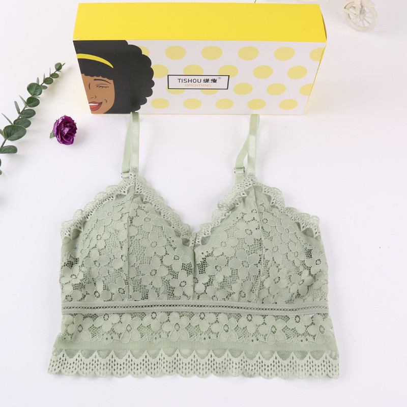 HIVOF noua dantelă exterior wear camisole, fete fără inel oțel lenjerie sutien sexy cu spate frumos