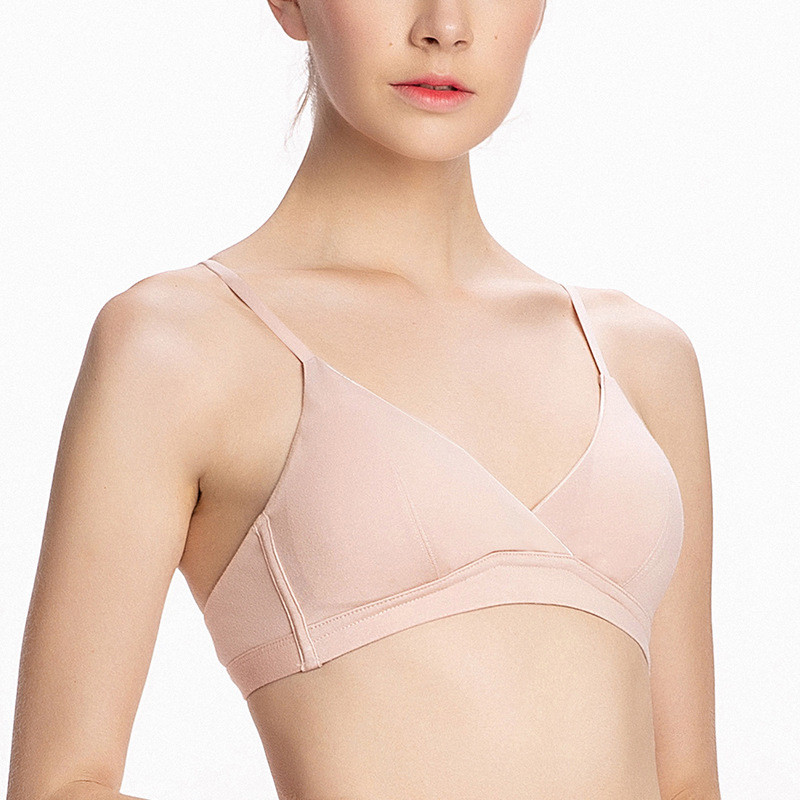 French Triangle Cup puuvillane aluspesu Naiste juhtmevaba rinnahoidja Õhukesed puhas läikega rinnahoidjad naistele brallette brasieres para mujer