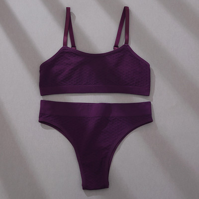 FINETOO S-2XL õmblusteta rinnahoidjakomplekt Naiste žakaarvärvi aluspesu ülikond 3D Dots rinnahoidjate komplekt, pehmed topid madala vöökohaga Brasiilia aluspüksid pesu uus