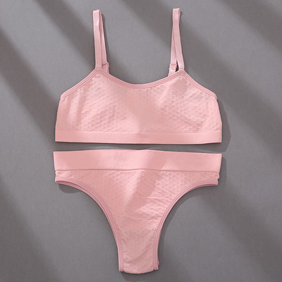 FINETOO S-2XL õmblusteta rinnahoidjakomplekt Naiste žakaarvärvi aluspesu ülikond 3D Dots rinnahoidjate komplekt, pehmed topid madala vöökohaga Brasiilia aluspüksid pesu uus