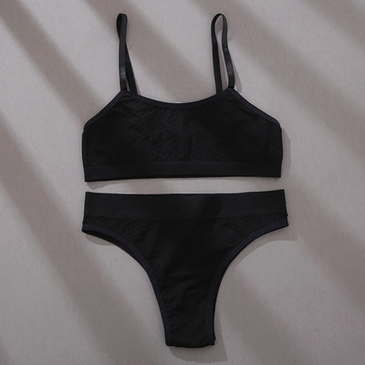 FINETOO S-2XL õmblusteta rinnahoidjakomplekt Naiste žakaarvärvi aluspesu ülikond 3D Dots rinnahoidjate komplekt, pehmed topid madala vöökohaga Brasiilia aluspüksid pesu uus