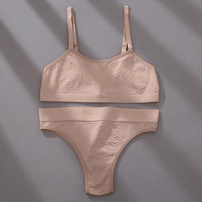 FINETOO S-2XL õmblusteta rinnahoidjakomplekt Naiste žakaarvärvi aluspesu ülikond 3D Dots rinnahoidjate komplekt, pehmed topid madala vöökohaga Brasiilia aluspüksid pesu uus